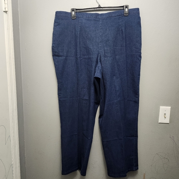 Alfred dunner women's Pull-On elastic waist jeans size 22W blue new with… - Picture 1 of 6